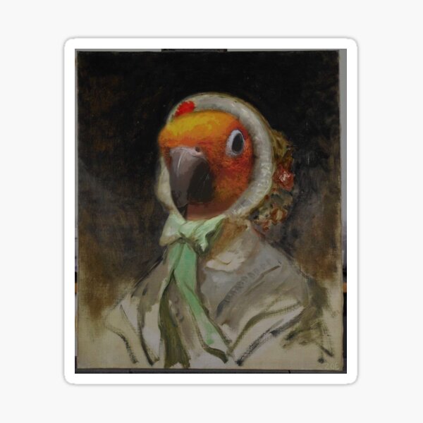 Elegant sun conure lady Sticker