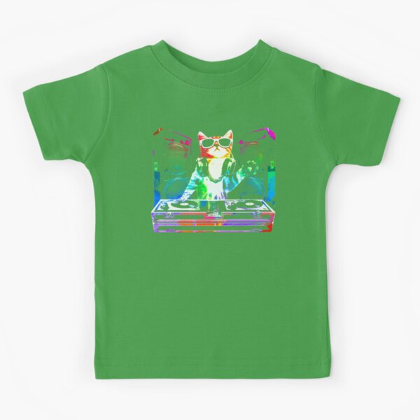 DJ Kitty Kids T Shirts Boys Girls Teen V 