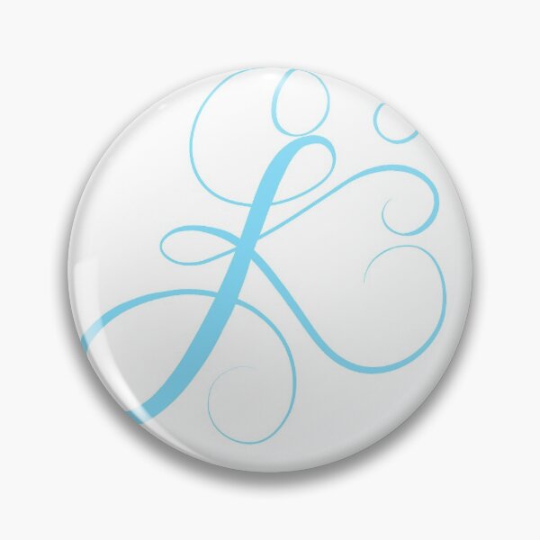 Item preview, K - Blue Curclicue Calligraphy designed and sold by doodlegraphy.