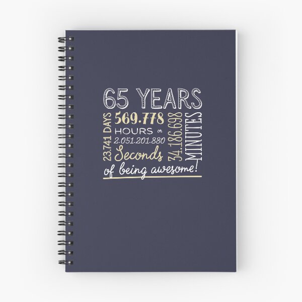Item preview, 65th Birthday Gifts - 65 Years of being Awesome in Hours & Seconds designed and sold by betternotes.