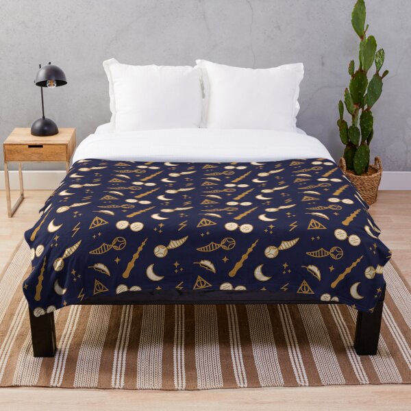 Wizard Wonders Pattern | Blue Throw Blanket