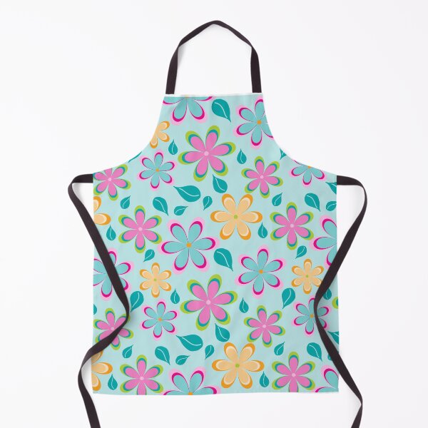 Item preview, Colorful Funky Flowers Floral Pattern | Pink, Blue, Yellow designed and sold by Lavender Mint Graphics.