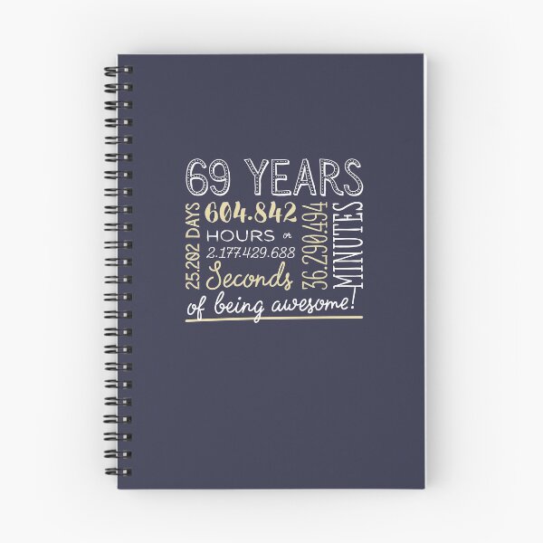 Item preview, 69th Birthday Gifts - 69 Years of being Awesome in Hours & Seconds designed and sold by betternotes.