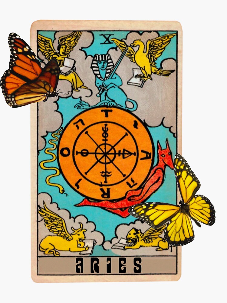 "Aries Tarot card zodiac sign " Sticker by angelslover Redbubble
