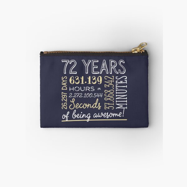 Item preview, 72nd Birthday Gifts - 72 Years of being Awesome in Hours & Seconds designed and sold by betternotes.