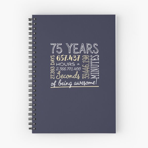 Item preview, 75th Birthday Gifts - 75 Years of being Awesome in Hours & Seconds designed and sold by betternotes.