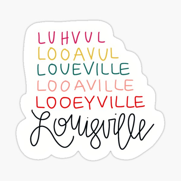 Louisville and KY Outline Sticker for Sale by shelbiefran