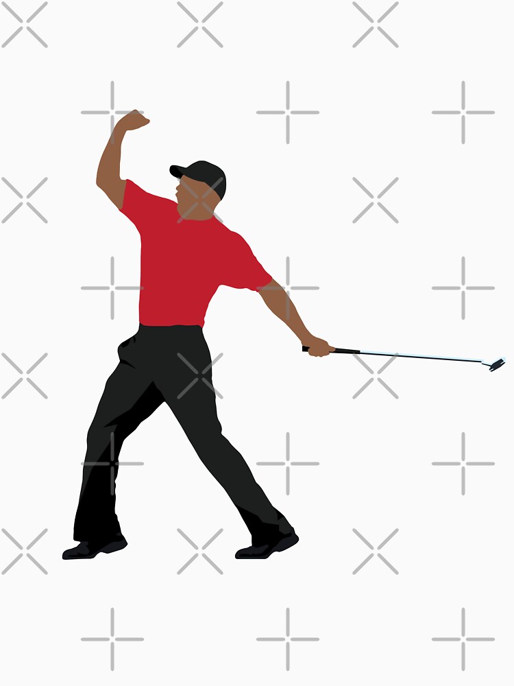 Tiger Woods Fist Pump Sunday Red Champion Golfer Golf Lover