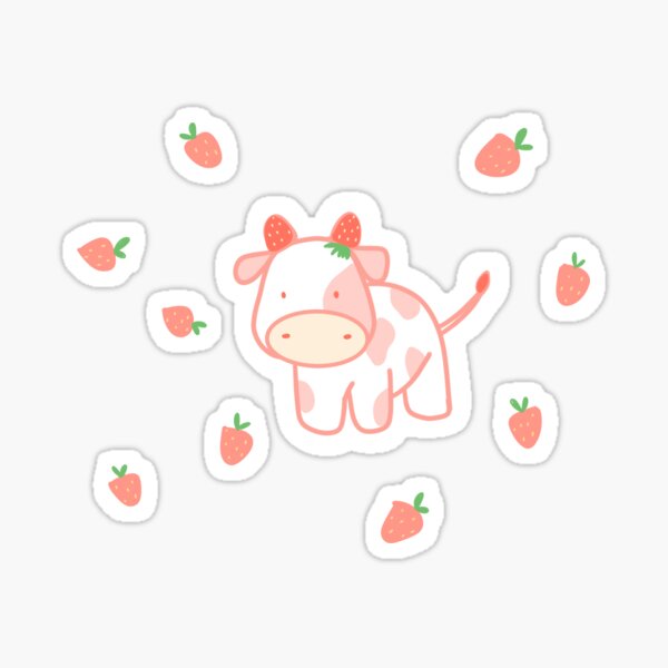 Strawberry Cow Sticker