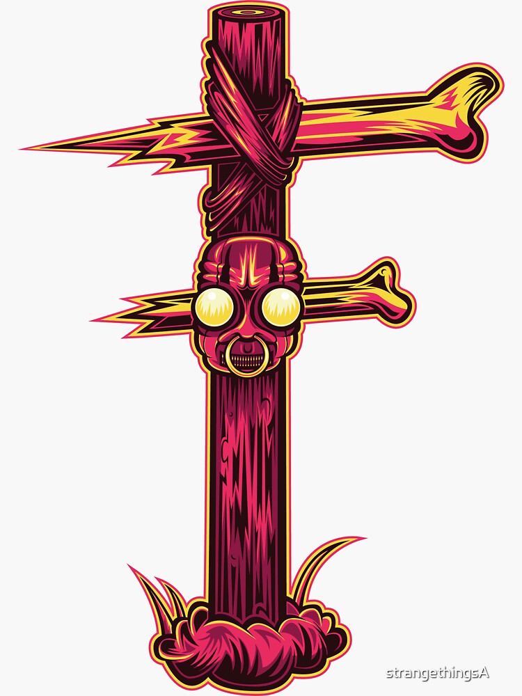 Thumbnail 3 of 3, Sticker, F is for Forsaken Totem designed and sold by strangethingsA.