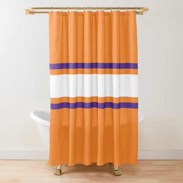 orange and purple curtains