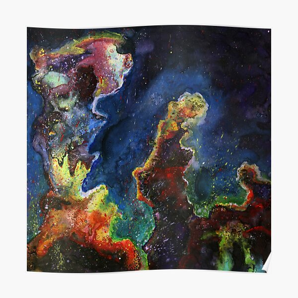 Pillars of Creation Painting Poster