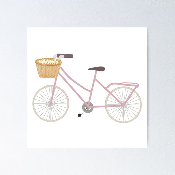 Pink vintage bike online with basket