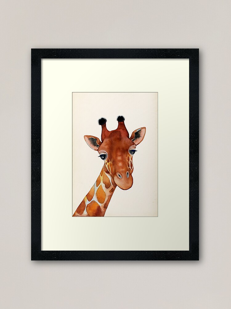 Alternate view of Giraffe Watercolor Framed Art Print