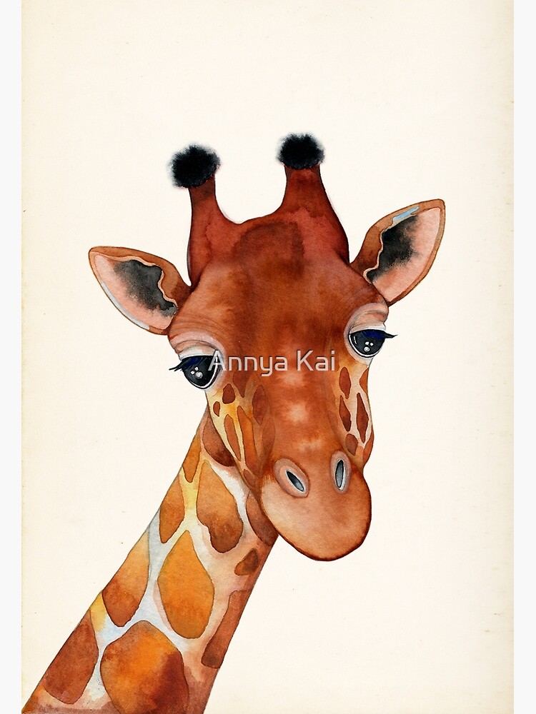 Giraffe Watercolor by ClearJadeStudio