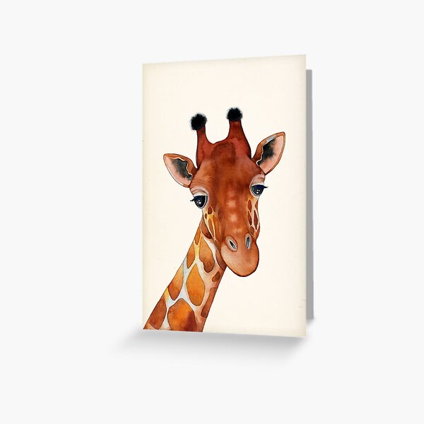 Giraffe Watercolor Greeting Card