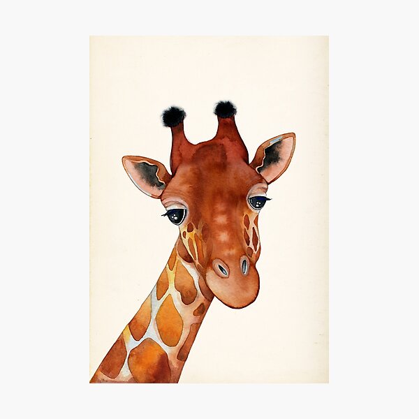 Giraffe Watercolor Photographic Print