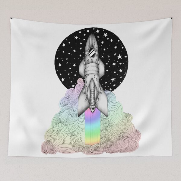 Aperçu de l'œuvre Super Magic Rainbow Dream Rocket créée et vendue par ECMazur Art.