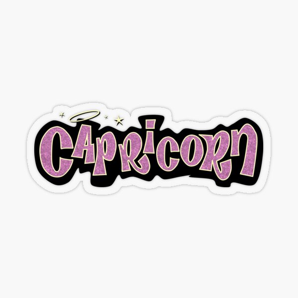 capricorn bratz style iconic pink glitter font logo cute y2k