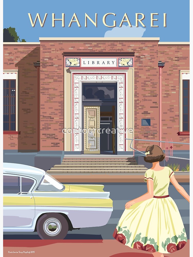 "Whangarei The Old Library Art Deco" Poster for Sale by