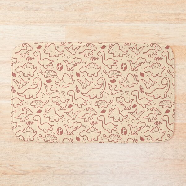 Item preview, Cute Dinosaur Pattern Mono Brown designed and sold by artlahdesigns.