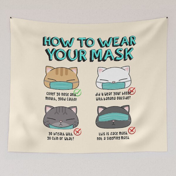 Item preview, How to Wear Your Mask by Chubby Cat designed and sold by Takeda-art.