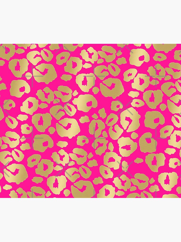 Discover My jaguar leopard print by Airam gold golden glamour touch hot pink Shower Curtain