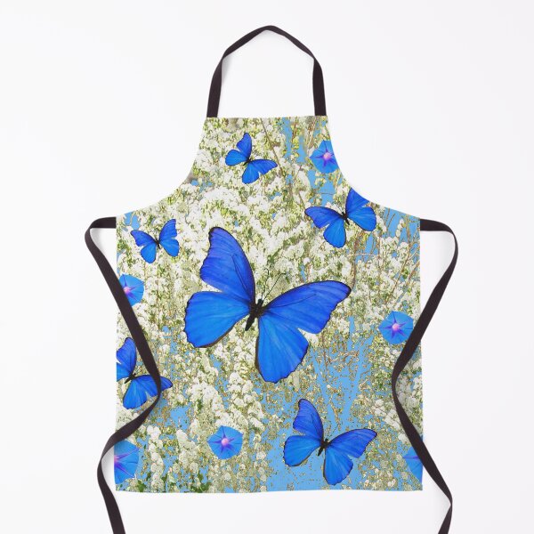 Artikelvorschau, BLAUE SCHMETTERLINGE IN WEISS-BLAUEM GARTEN ART entworfen und verkauft von sharlesart.