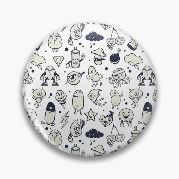 Item preview, Cute Doodle monster characters with white background pattern designed and sold by smARTwork.
