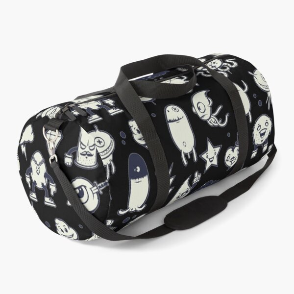 Item preview, Cute Doodle monster characters with black background pattern designed and sold by smARTwork.