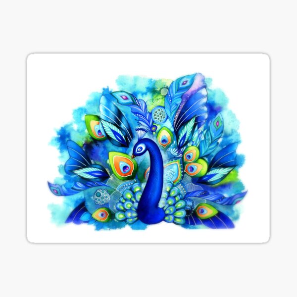 Peacock in Full Bloom Sticker