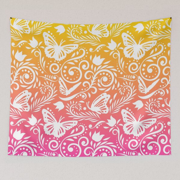 Item preview, Butterfly and Flower - Mango Peach Smoothie RS designed and sold by CreativityRoams.