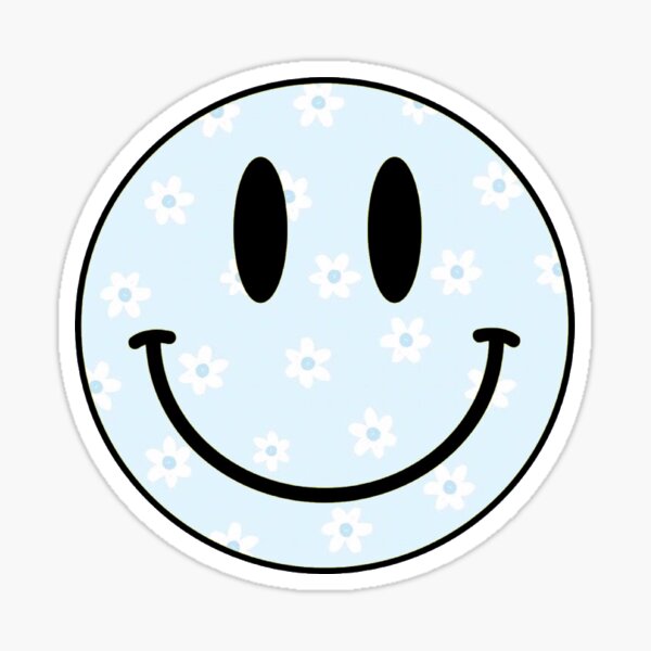 Blue Smiley Face Stickers Redbubble - roblox face decals blue