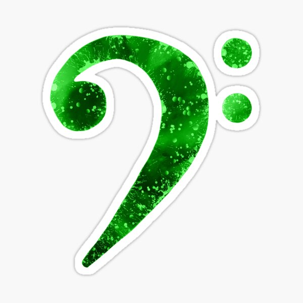 Item preview, Watercolor Music Bass Clef in Green designed and sold by Tara Barnaba.