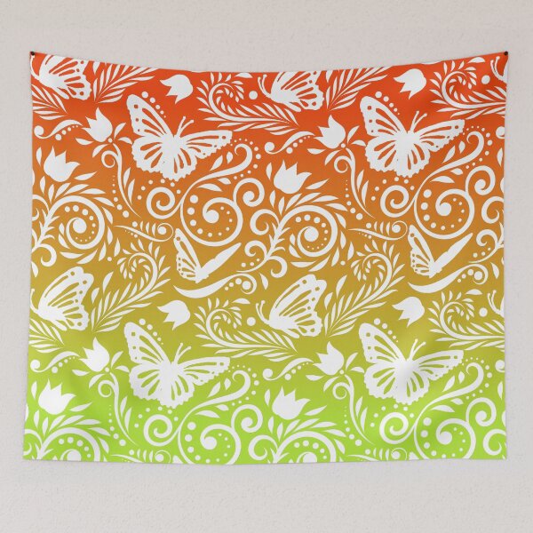 Item preview, Butterfly and Flower - Tangerine & Lime (Citrus Lover Collection) designed and sold by CreativityRoams.