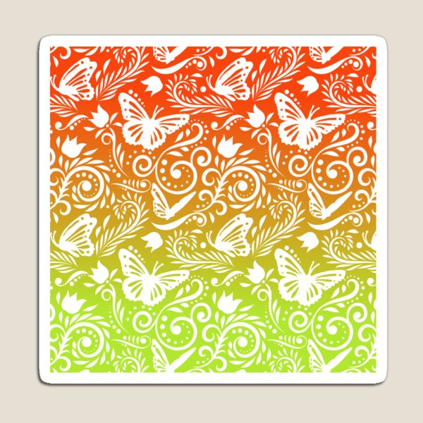 Item preview, Butterfly and Flower - Tangerine & Lime (Citrus Lover Collection) designed and sold by CreativityRoams.