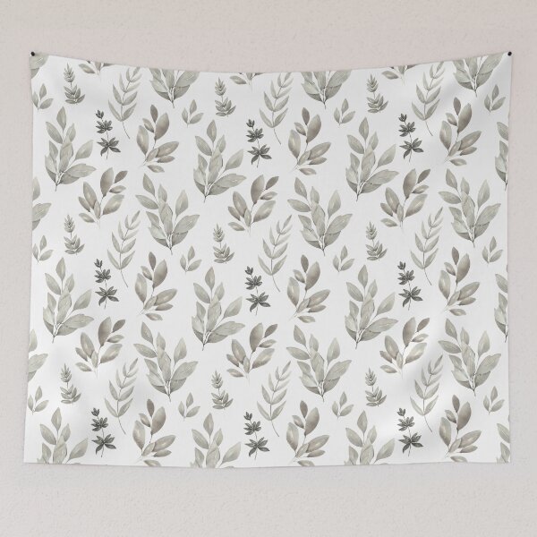 Item preview, Hand drawn black and white watercolour floral pattern  designed and sold by baligaia.