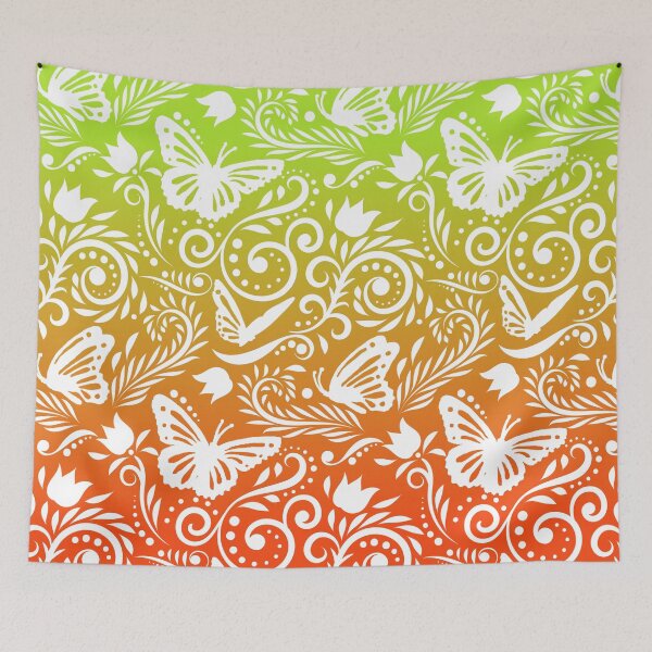 Item preview, Butterfly and Flower - Tangerine & Lime RS (Citrus Lover Collection) designed and sold by CreativityRoams.