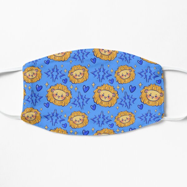 Blue Lions Fire Emblem Three Houses Inspired Pattern Flat Mask