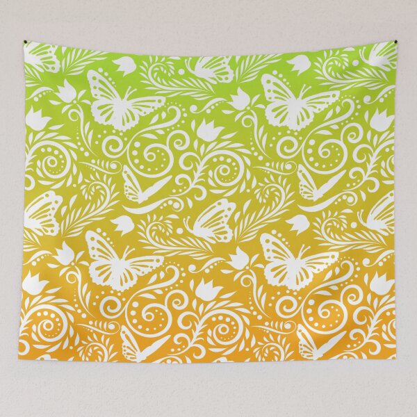 Item preview, Butterfly and Flower - Lime & Orange (Citrus Lover Collection) designed and sold by CreativityRoams.