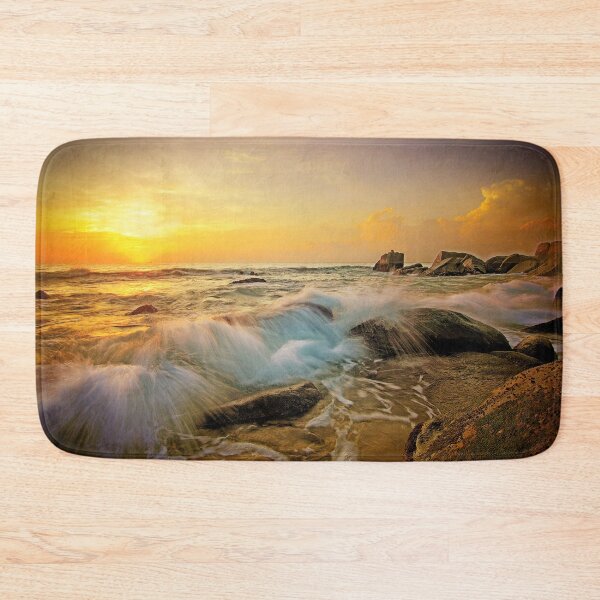 Item preview, SUNSET SEASCAPE WAVES & ROCKS designed and sold by DigitalEffects.