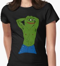 Pepe The Frog Meme Women's Fitted T-Shirt