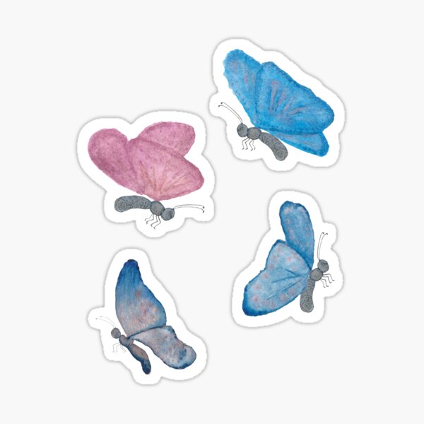 Item preview, Butterflies - Blue and Pink designed and sold by STHoganArtist.