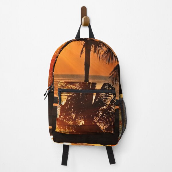 Item preview, Sunset Over The Beach, beach sun through trees with ocean in the background and birds flying landscape.  designed and sold by cathelkav.