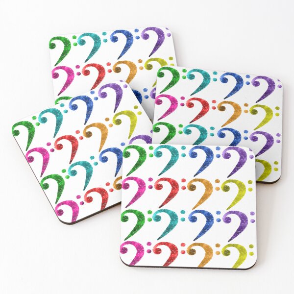 Item preview, Watercolor Music Bass Clef in Rainbow designed and sold by Tara Barnaba.