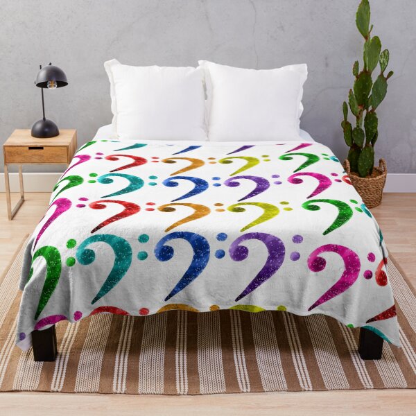 Item preview, Watercolor Music Bass Clef in Rainbow designed and sold by Tara Barnaba.