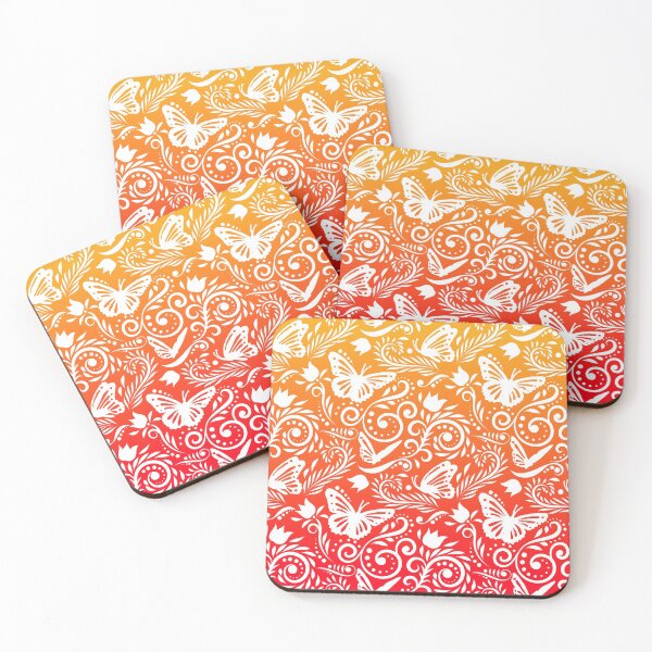 Item preview, Butterfly and Flower - Tangerine & Grapefruit (Citrus Lover Collection) designed and sold by CreativityRoams.
