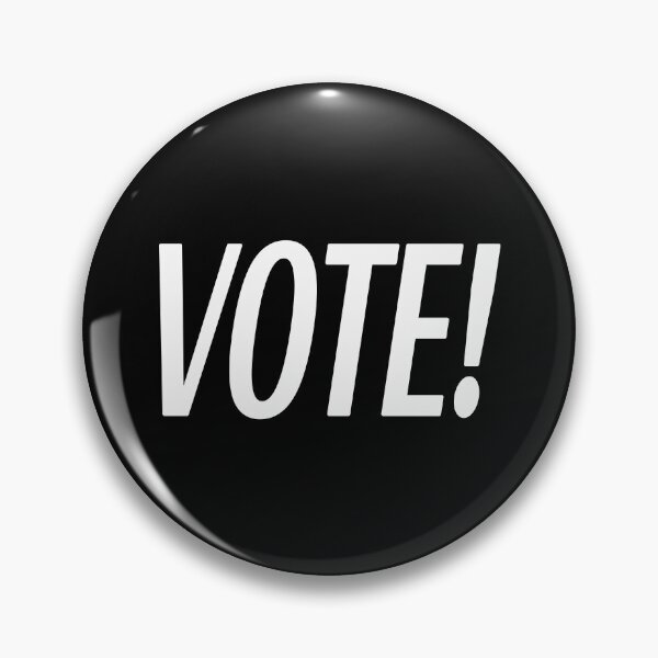 Item preview, Vote Exclamation Mask (Black & White Italics) designed and sold by mediocre apparel.