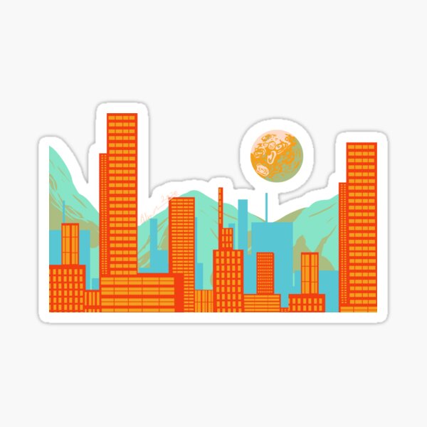 Mountain City Skyline Sticker