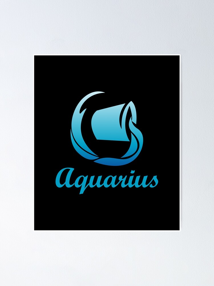 Aquarius Air Sign Graphic Zodiac Birthday Gift Idea Horoscope Design Poster